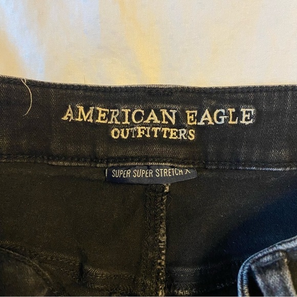 American Eagle Outfitters Black Jean Stretch Shortie Shorts - Picture 3 of 4